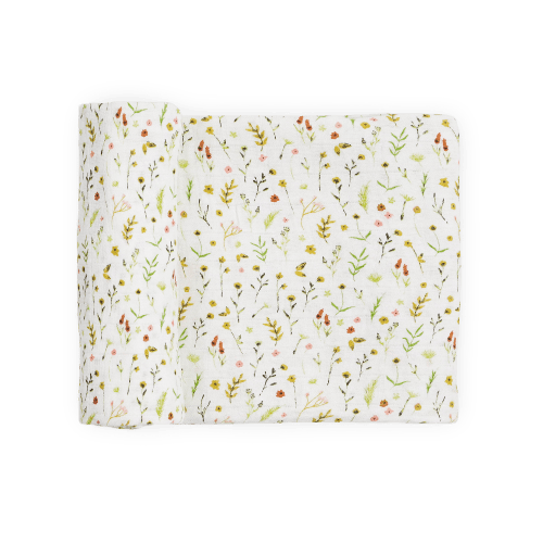 Floral Field Organic Cotton Blanket | Cotton Muslin Swaddle | Little Unicorn USA