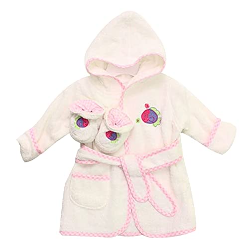 Spasilk 100% Cotton Hooded Terry Bathrobe with Booties Baby One Size Gifts — Shower