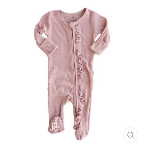 All Bamboo Waffle Zipper Footies