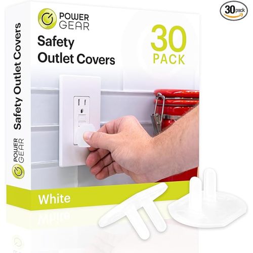 Power Gear Outlet Covers Baby Proofing Child Proof Plug Covers for Electrical Outlets Easy Install Outlet Plug Covers UL Listed Shock Prevention White 69311 30 Count