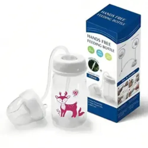 150ml Baby Bottle, 1 Box Hands Free Anti Colic BPA Free Baby Feeding Bottle with Straws and Silicone Pacifier, Cute Baby Bottle for Breastfeeding, Bottles for Breastfeeding Babies, Newborn Nursing Bottle, Newborn Baby Essentials Accessories - TikTok Shop