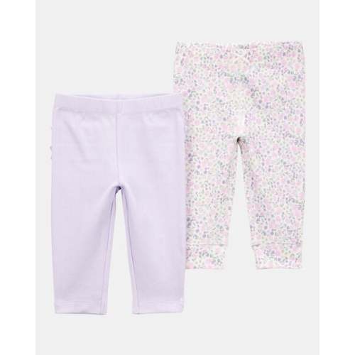 Baby Girl 2-Pack Floral Pull-On Pants - Purple | Carter's