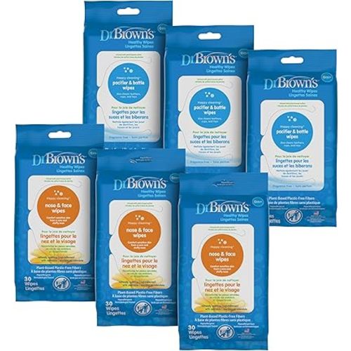 Dr. Brown's Bottle, Pacifier and Baby Wipes, Naturally Cleaning, 40 Count, 3 Pack