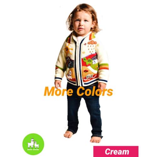 Kids Sweater Cardigan with Embroidered Details , Hooded Jacket, Girl Boy Sweater, Jumper, Handmade, Babyshower Gift, Newborn Gift