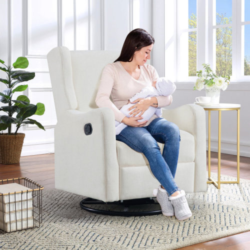 Lark Manor™ Wingback Nursery Glider Recliner Chair for Adults, Modern Swivel Gliding Rocker Recliners with Footrest, Comfy Chenille Rocking Chair Nursery for Living Room, Bedroom, Office & Reviews | Wayfair