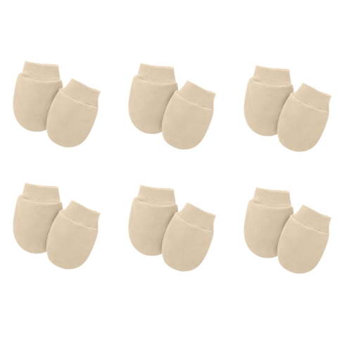 Lovzfmll Toddler Mittens, Newborn Anti-Scratch Gloves, 6-Piece Set in Solid Colors, Soft Cotton Protective Gloves for Newborns 0-12 Months, Beige - Walmart.ca