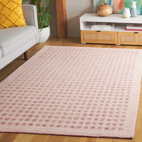 SAFAVIEH Hand-Tufted Abstract Gerolda Modern & Contemporary Wool Rug - 9' x 12' - Pink - Rectangle