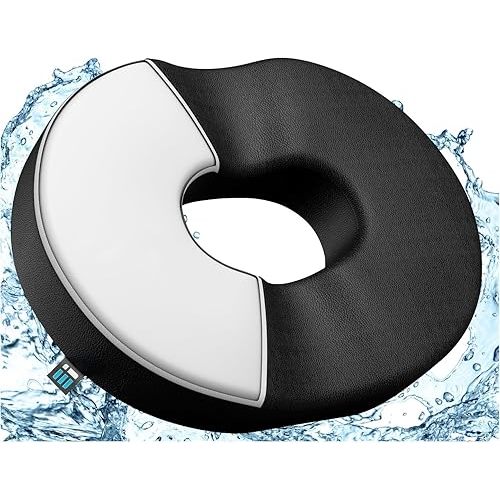 Deluxe Donut Pillow for Tailbone Pain Relief with Machine Washable Water Resistant Cover, Hemorrhoid Pillow for Sitting, Orthopedic Donut Seat Cushion for Bed Sores, Pregnancy, Coccyx, Sciatica