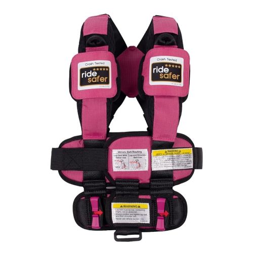 RideSafer Gen 5 - Extra Small (XS) Pink, Lightweight, Compact, Portable Car Seat, 2+ Years; 26.5–40 lb - Perfect for Travel and Everyday Child Safety