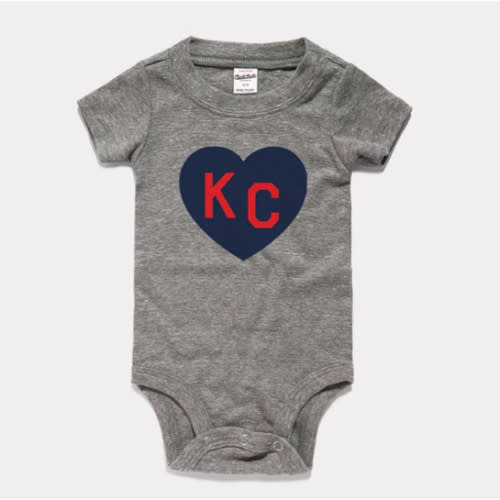 Grey KC Heart Vintage Onesie | CHARLIE HUSTLE