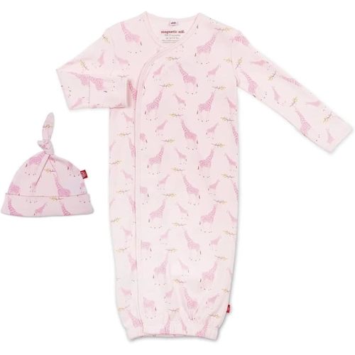 Organic Cotton Newborn Sleeper Gown & Hat Set | Super Soft Organic Cotton Fabric Sleep Sack