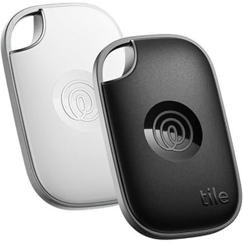 Tile by Life360 Pro - Powerful Bluetooth Tracker, Key Finder and Item Locator for Keys Bags, and More. Both iOS and Android Compatible. Phone Finder. 2-Pack (Black/White)