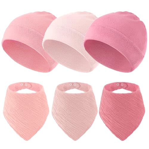 Sofier Baby Hats and Muslin Bibs Baby Beanies for Unisex Newborn 0-6 Months Boys Girls Gift Set Christmas Stocking Stuffers
