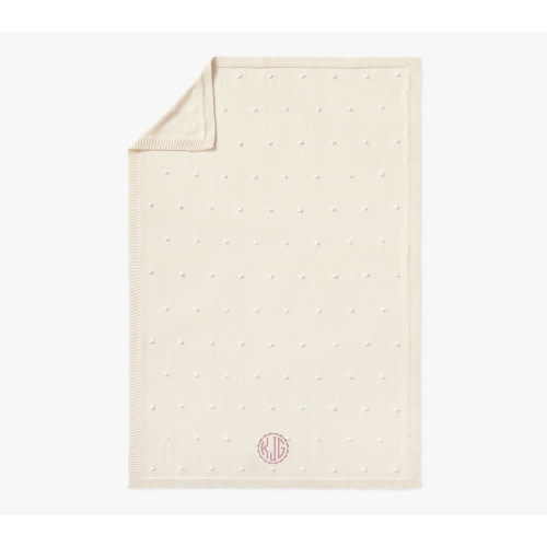 Cotton Sweater Knit Baby Blanket And Thumbie Set