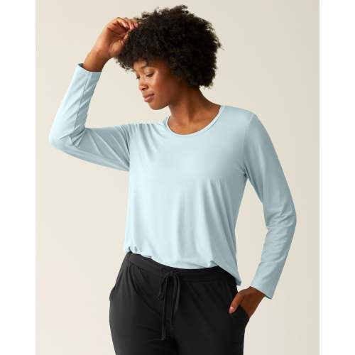 Bamboo Maternity & Nursing Long Sleeve T-shirt | Powder Blue - Kindred Bravely