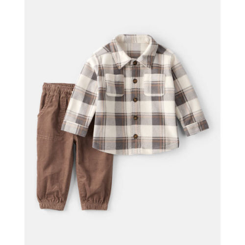 Baby Boy Plaid Long-Sleeve Tee & Pant Set - Carter's | Carter's