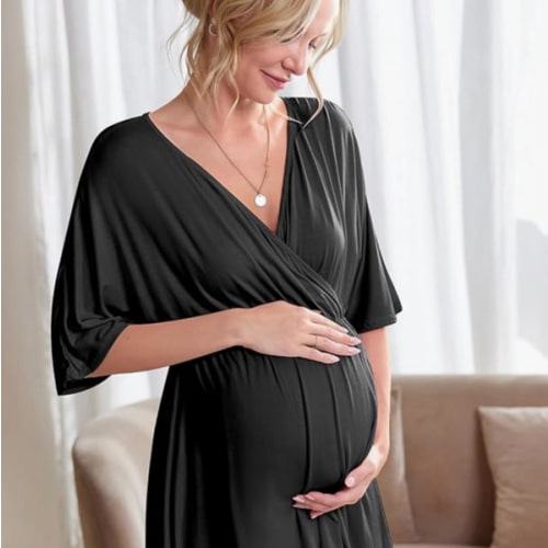 Ekouaer 3 in 1 Labor/Delivery/Hospital Gown Maternity Dress Nursing Nightgown Sleepwear for Breastfeeding