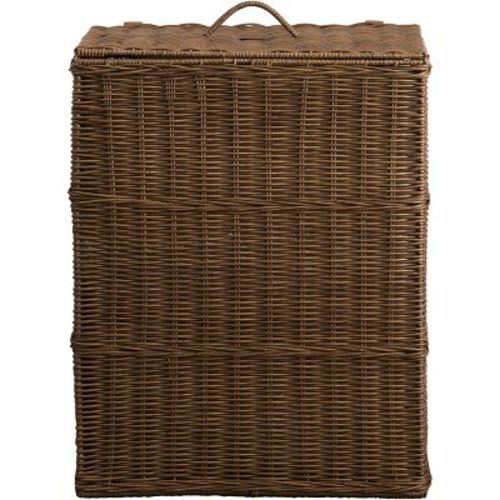 Solhome Joseph Rectangular Woven Resin Wicker Laundry Hamper 17.3" x 13.8" x 23.6" Espresso Brown
