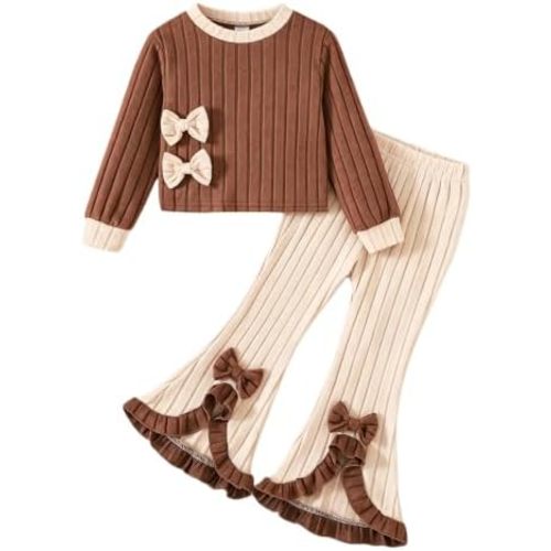 Little Kids Girls Clothes 2 Piece Sweatsuit Long Sleeve Fall Winter Outfits