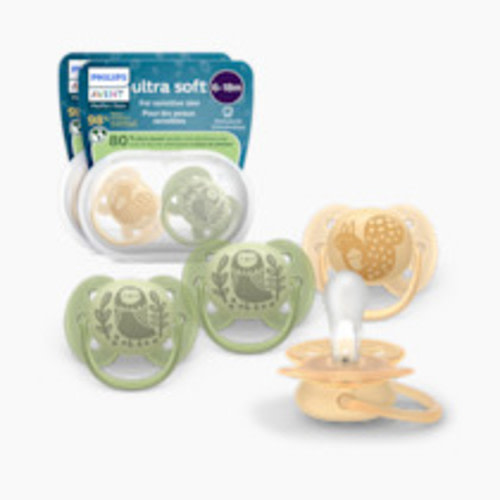 Philips Avent Ultra Soft Pacifier 6-18M (4 Pack) - Squirrel / Owl, 6-18M