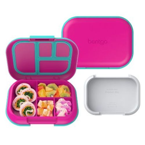 Bentgo Kids' Chill Lunch Box, Bento-Style Solution, 4 Compartments & Removable Ice Pack - Fuchsia/Teal: BPA-Free