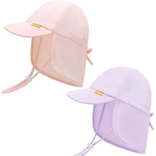 Adjustable Baby Sun Hats with UPF50+ & Neck Flap Protection - Perfect Swim & Play Toddler Hat for Girls & Boys