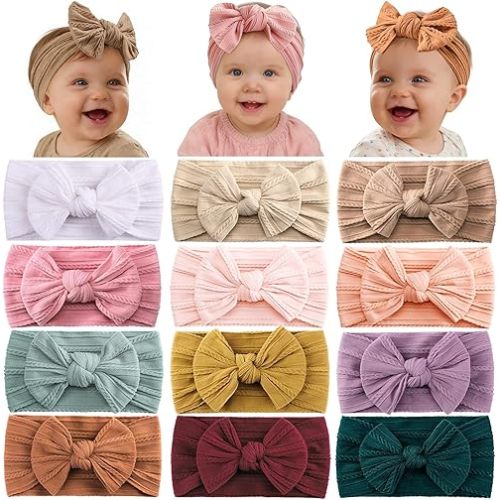 12PCS Baby Nylon Headbands