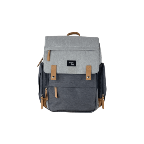 iPack Carry All Backpack Diaper Bag, Solid Print/Gray