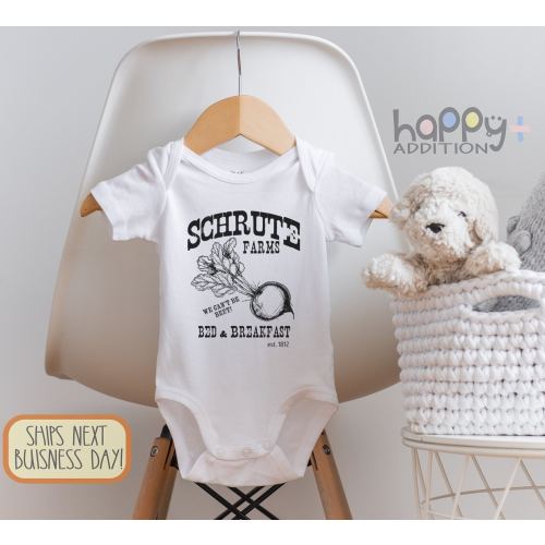 Schrute Farm Onesie® Brand Bodysuit: Dwight From The Office Custom Baby or Toddler T-Shirt