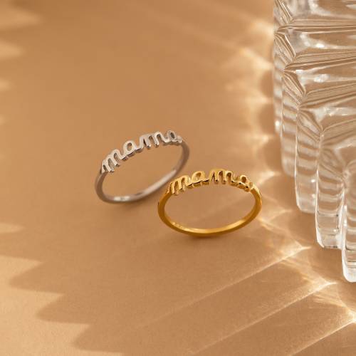 Dainty Mama Ring by Caitlyn Minimalist • New Mom Gift in Gold, Sterling Silver • Minimalist Mom Jewelry • Perfect Gift for Mom • RR126