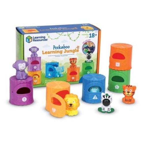 Learning Resources Peekaboo Learning Jungle: Kindergarten Social Skills Teaching Aid, 10-Piece Plastic Set