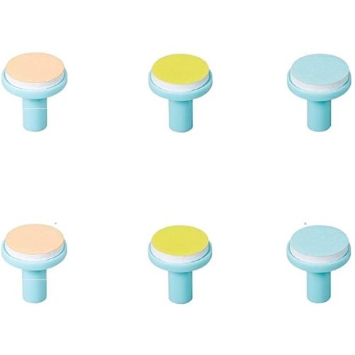 Baby Electric Nail File Replacement Pads Refills - Jaybva 6PCS Replacement Grinding Heads Polish Disc for Standard Nail Trimmer Clippers and Cutter Kit Blue