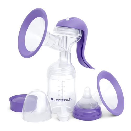 Amazon.com: Lansinoh Manual Breast Pump, Breast Feeding Hand Pump with Comfortable Flange, Includes 5oz Baby Bottle with Slow Flow Nipple, Breastfeeding Essentials