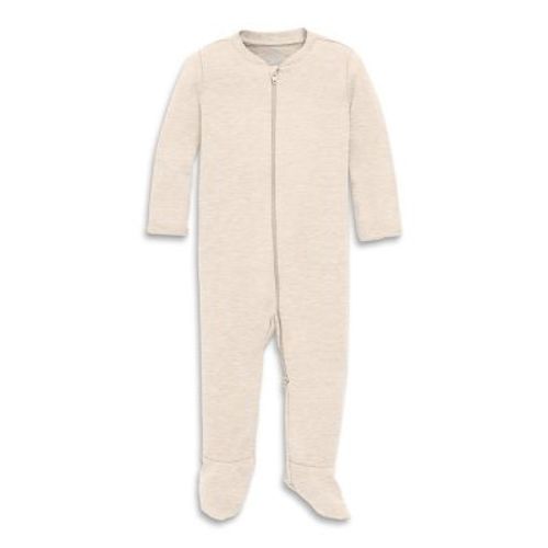 Primary Baby Organic Zip Footie in Oatmeal Heather 0-3 Months