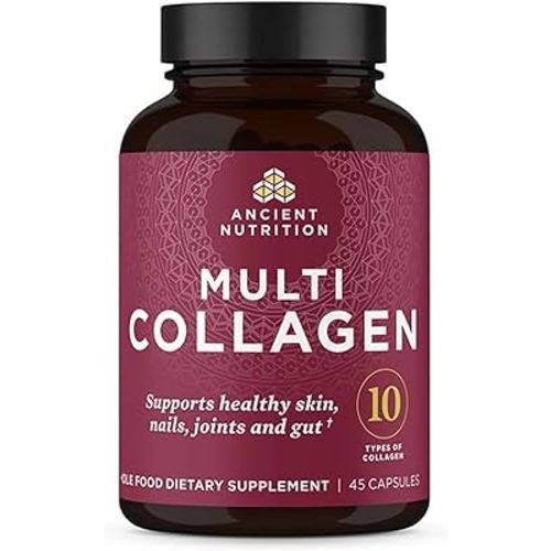 Ancient Nutrition Collagen Pills Peptides Powder Supplement, 45 Count, Hydrolyzed Multi Collagen Pills, Types I, II, II, V & X, Supports Healthy Skin and Nails, Gut Health and Joint Support