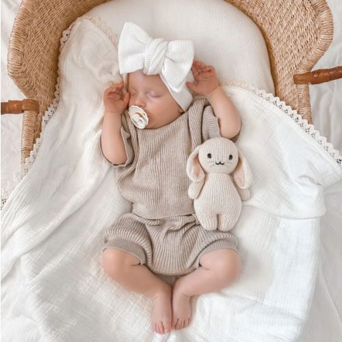 Little B's Ribbed 2-Piece Set - Oak