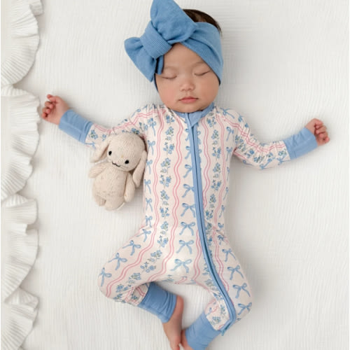 Amelia Bow Zipper Romper – In My Jammers