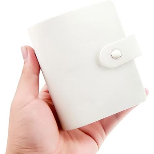 Ruibytree Retro 52 Pockets Mini Photo Album 2x3 Inch - PU Leather Photo Book for Fujifilm Instax Mini Series & Polaroid 2x3 Instant Film Camera Pictures (White, 1Pack)