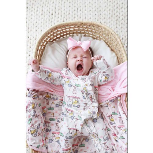 Country Club Cuties Ruffle Zipper Footie | Pink