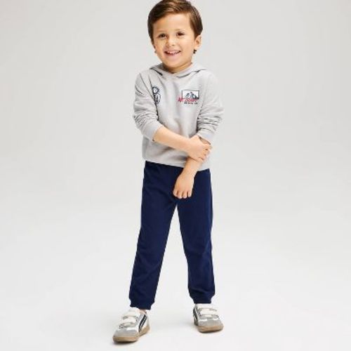 Toddler Boys' Solid Jersey Jogger Pants - Cat & Jack™ Navy Blue 18M