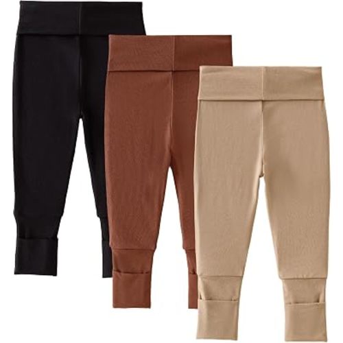 Pantalones de bebé de viscosa hechos de bambú, paquete de 3