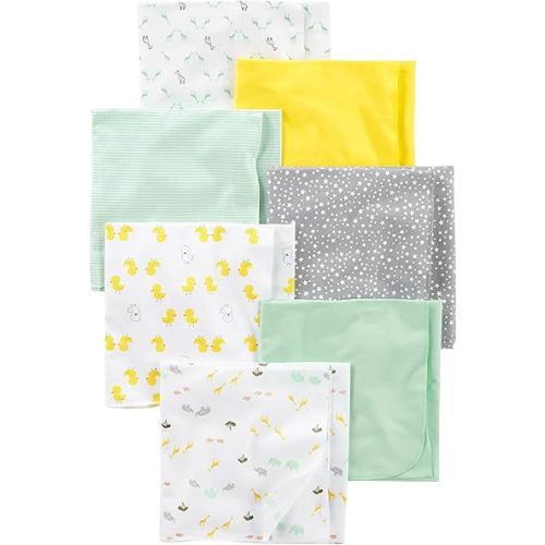 Simple Joys by Carter's Unisex Babies' Flannel Receiving Blankets, Pack of 7
