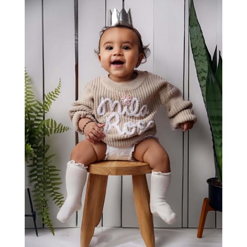 Baby Monthly Milestone Sweater, Baby Monthly Milestone Marker, Announcement Baby Sweater, Newborn Photography Prop, Newborn Gift