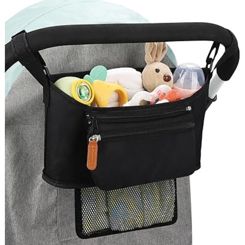 Accmor Universal Stroller Organizer with Detachable Phone Bag and Diaper Pocket, Stroller Bag Caddy Organizer Stroller Accessories for Uppababy, Baby Jogger, Nuna, Doona, Britax Strollers
