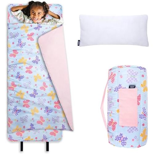 Wildkin Kids Original Nap Mat – Cozy Kids Sleep Mat with Pillow, ideal for School & Travel