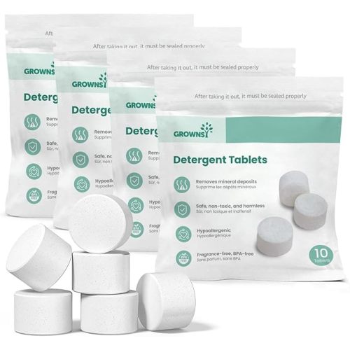 Grownsy Detergent Washing Tablets 40 PCS for Momcozy, Baby Brezza, Papablic Bottle Washer, Compatible with All Brands Baby Bottle Washers