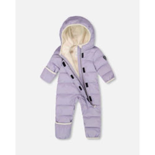 One-Piece Baby Cloud Compressible Snowsuit Designed For Car Seat Purple Gray