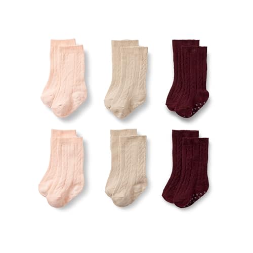 Amazon Essentials x Sofia Grainge Unisex Toddlers and Babies' Cable Knit Knee-High Socks, 6 Pairs