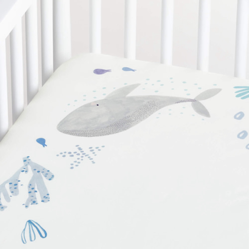 Stay Cool Sea Organic Cotton Baby Crib Fitted Sheet