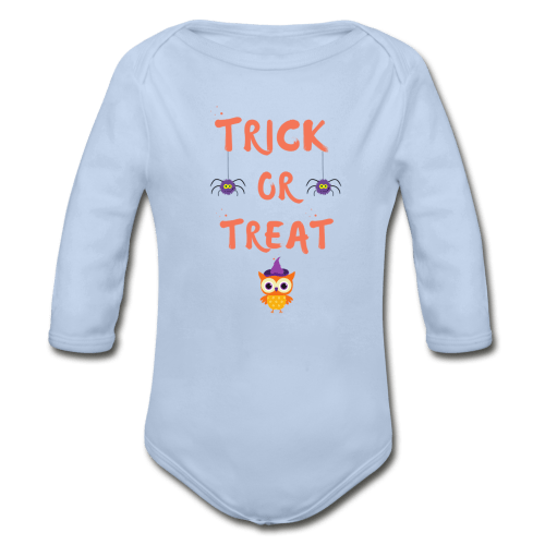 Halloween "Trick or Treat" Organic Long Sleeve Onesie